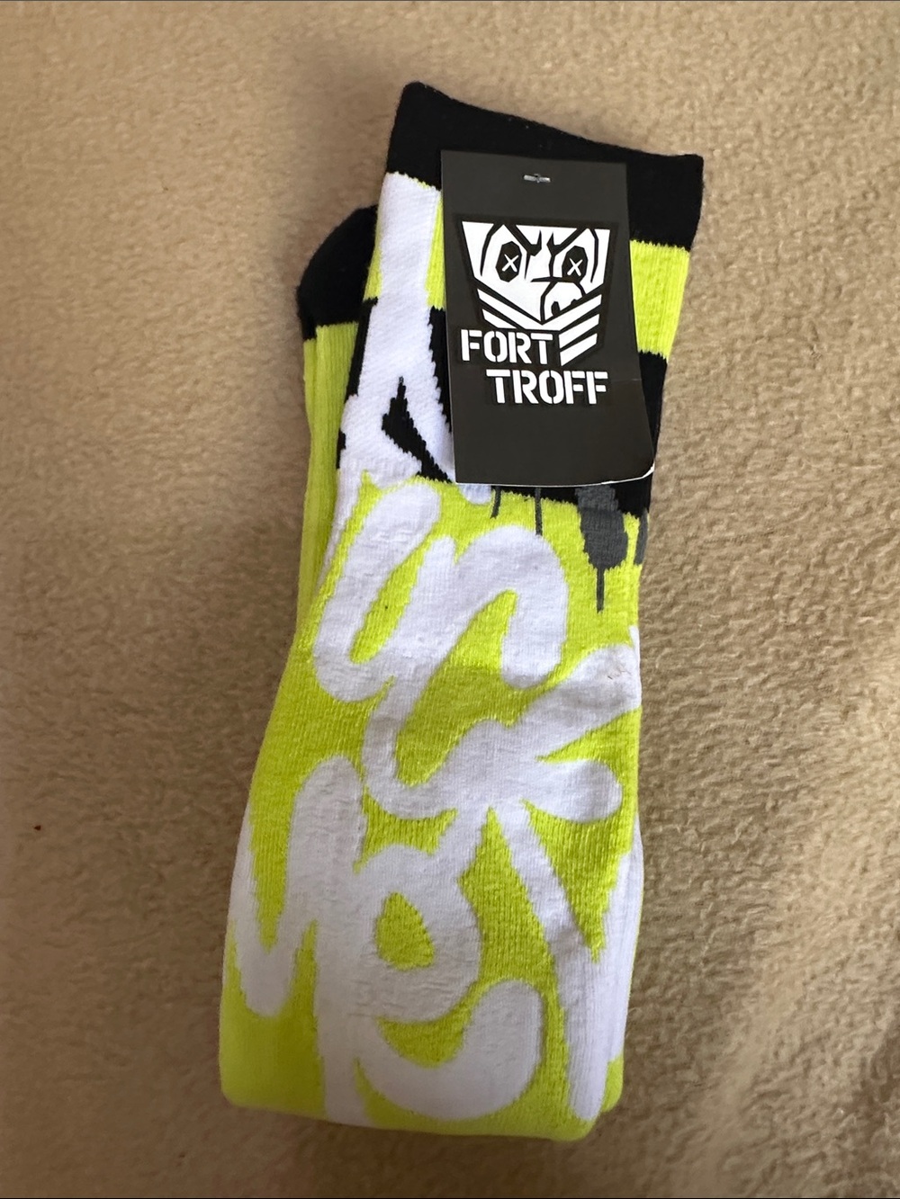 Fort Troff F*** Me Yellow and Black Graphic Socks